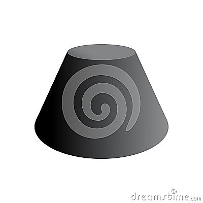 Vector blunted cone with gradients and shadow for game, icon, package design, logo, mobile, ui, web, education. 3d cone Vector Illustration