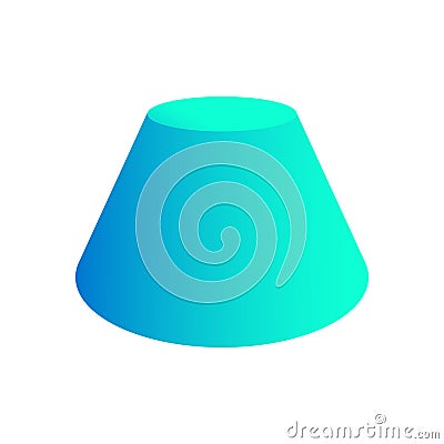 Vector blunted cone with gradients and shadow for game, icon, package design, logo, mobile, ui, web, education. 3d cone Stock Photo