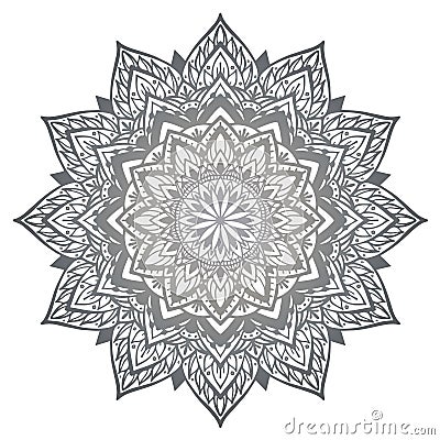 Vector boho mandala. Yoga template. Round gradient mandala. Mandala with floral patterns Vector Illustration