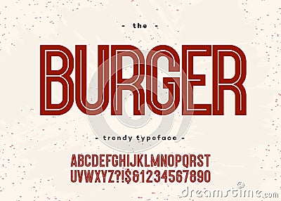 Vector bold burger font Vector Illustration