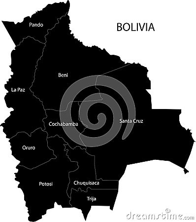 Vector Bolivia map Cartoon Illustration