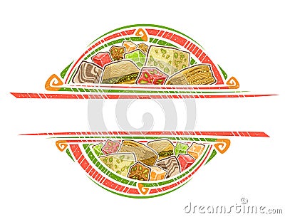Vector border for Oriental Sweets Vector Illustration