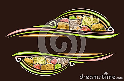 Vector border for Turkish Sweets Vector Illustration