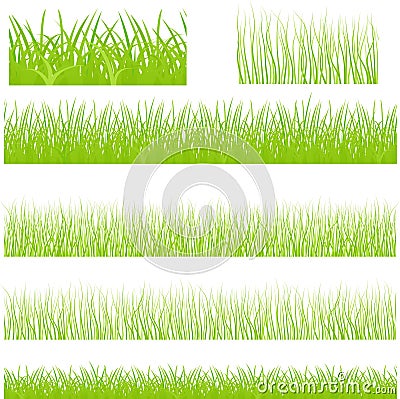 Vector borderless grass set Stock Photo