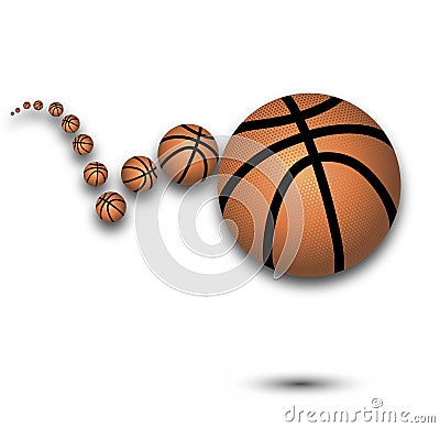 Vector bouncing basketball Vector Illustration