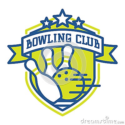 Vector bowling logo emblems. Vector Illustration