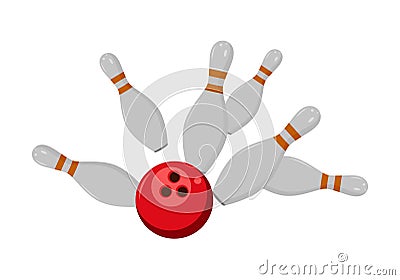 vector bowling pins and ball Vector Illustration