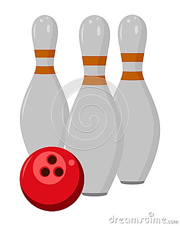 vector bowling pins and ball Vector Illustration