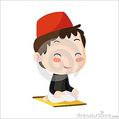 Vector - boy muslim kid Vector Illustration