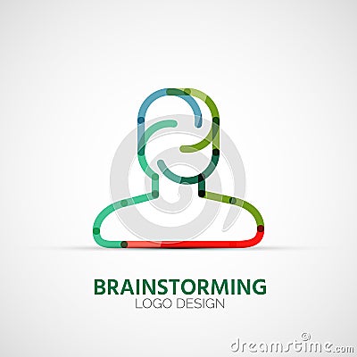 Vector brainstorming company logo, businessconcept Vector Illustration