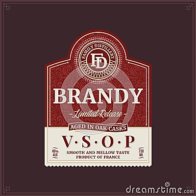 Brandy label template Vector Illustration