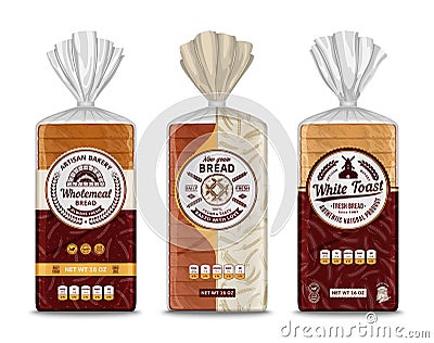 Vector bread packaging design Vector Illustration