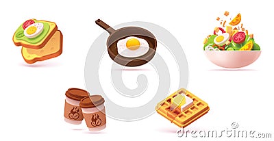 Vector breakfast icon set Vector Illustration