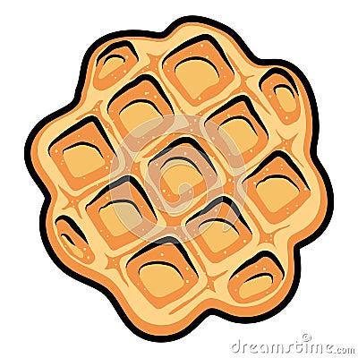 Vector breakfast waffle Vector Illustration