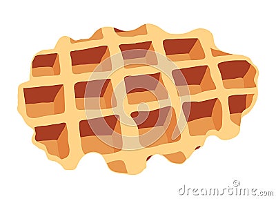 Vector breakfast belgian waffle Vector Illustration