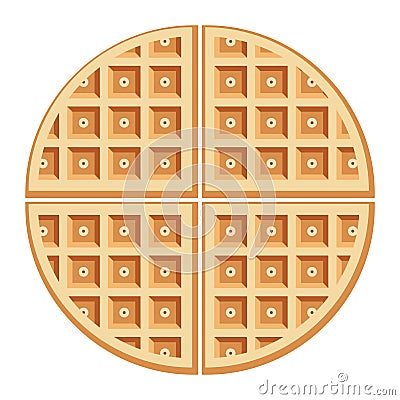 Vector breakfast waffles Vector Illustration