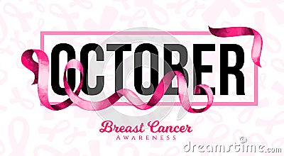 Vector Breast Cancer Awareness Month Vector Illustration