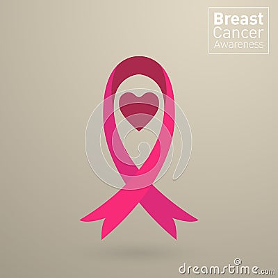 Vector Breast cancer awareness pink ribbon Vector Illustration