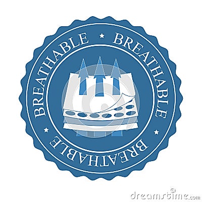 Vector breathable icon. Fabric features. White and blue Vector Illustration