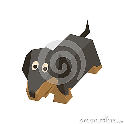 Vector breed isometric badger-dog Vector Illustration