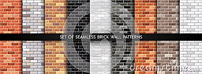 Vector brick wall set Vector Illustration