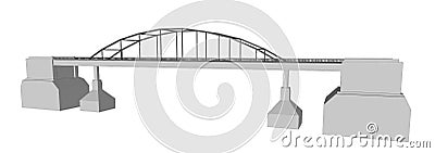 Vector bridge industrial on white background Vector Illustration