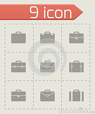 Vector briefcase icon set Vector Illustration