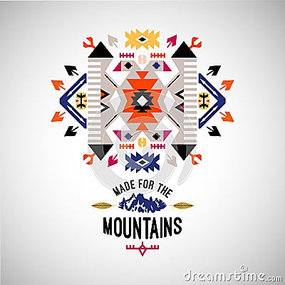 Vector colorful decorative element on native ethnic style Vector Illustration