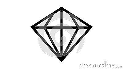 Vector brilliant, diamond line icon. linear style sign for mobile concept and web design Vector Illustration