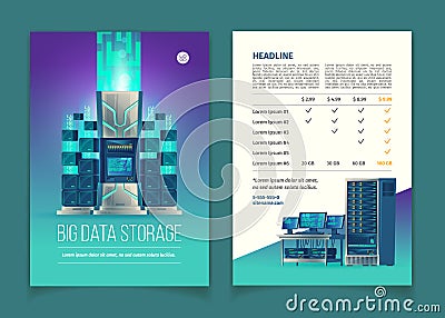 Vector brochure with data storage services Vector Illustration