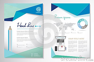 Vector Brochure Flyer design Layout template, size A4, Front page and back page, infographics. Easy to use and edit. Vector Illustration