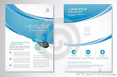 Vector Brochure Flyer design Layout template, size A4, Front page and back page, infographics. Easy to use and edit. Vector Illustration