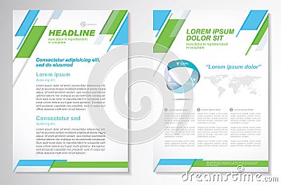 Vector Brochure Flyer design Layout template, size A4, Front page and back page, infographics. Easy to use and edit. Vector Illustration