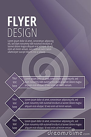 Vector Brochure Flyer design template in purple color - illustration Vector Illustration