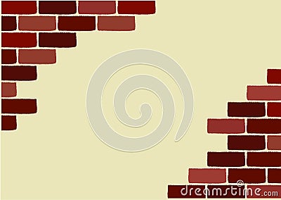 Vector broken brick wall Vector Illustration