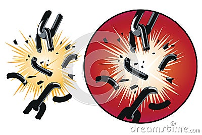 Vector broken chain. Vector Illustration