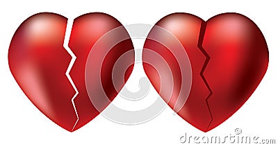 vector broken hearts Vector Illustration