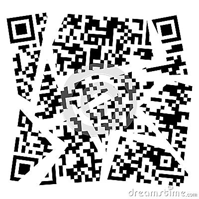 Vector broken qr code Vector Illustration