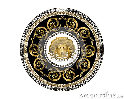 Vector Bronze Baroque Fashionable mandala Vector Illustration