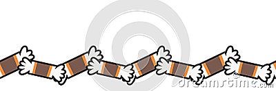 Vector Brown Halloween Taffy Candy Seamless Border Vector Illustration