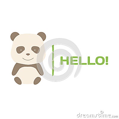 Vector brown panda logo Vector Illustration