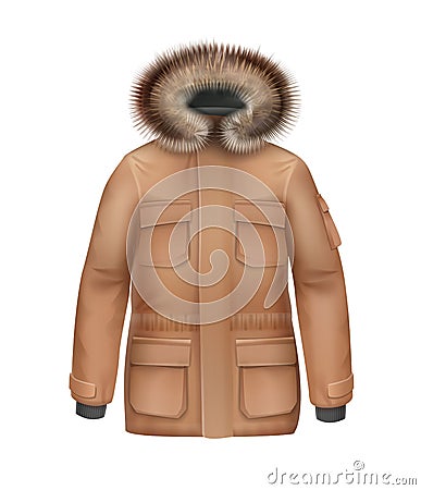 Brown winter coat Vector Illustration