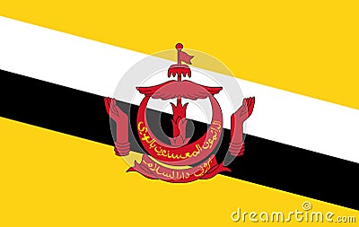 Vector Brunei flag Cartoon Illustration