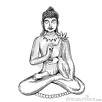 Vector with Buddha. Vector Illustration