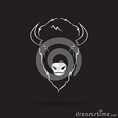 Vector of a buffalo head design on black background. Wild Animal Vector Illustration