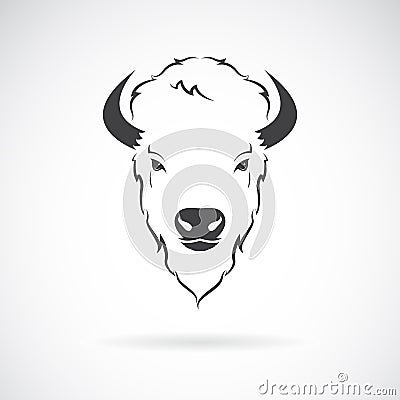 Vector of a buffalo head design on white background. Wild Animal Vector Illustration