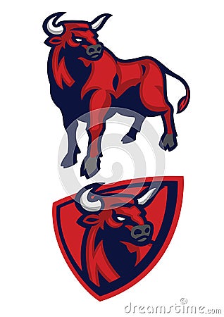 Bull mascot set Vector Illustration