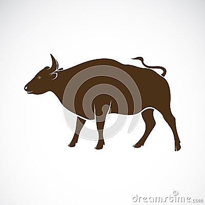 Vector of a bull on a white background. Vector Illustration