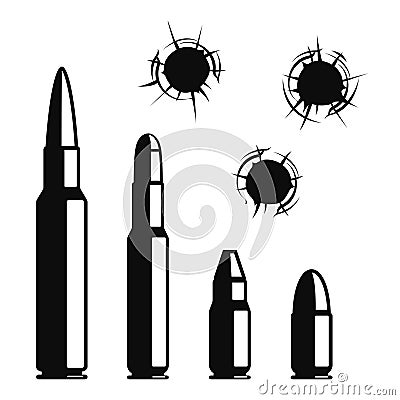 Vector bullet holes Vector Illustration