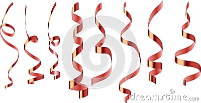 Vector burgundy ribbon serpentine on a transparent background Vector Illustration